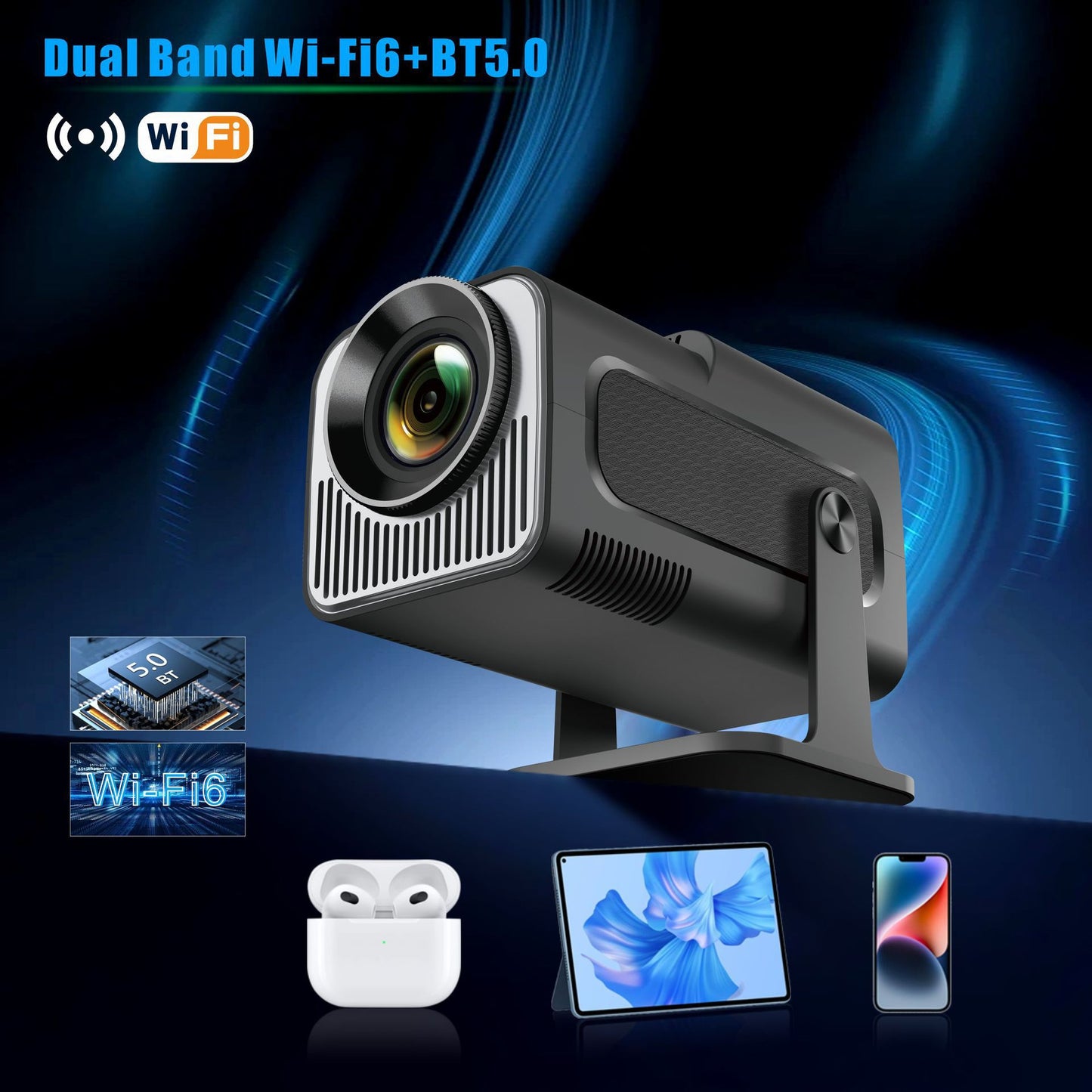 HY320 - Portable Smart Projector (Native 720P) with Wifi